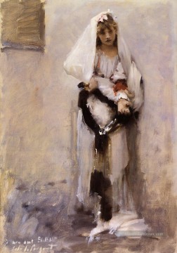 Un portrait de mendiante parisienne John Singer Sargent Peinture à l'huile